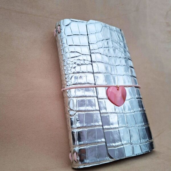 Skórzany Notes Journal A5 Planer Silver