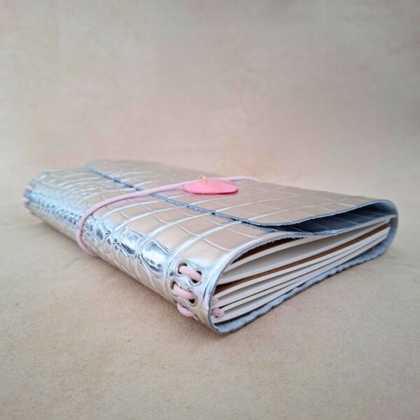 Skórzany Notes Journal A5 Planer Silver